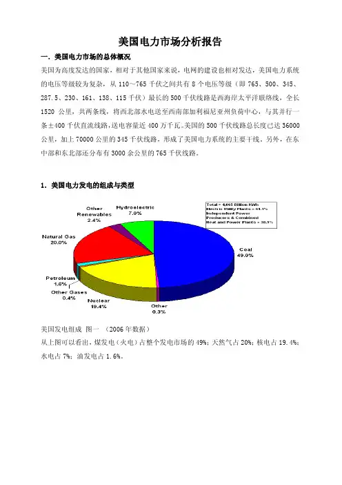 美国电力市场分析报告