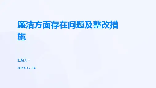 廉洁方面存在问题及整改措施