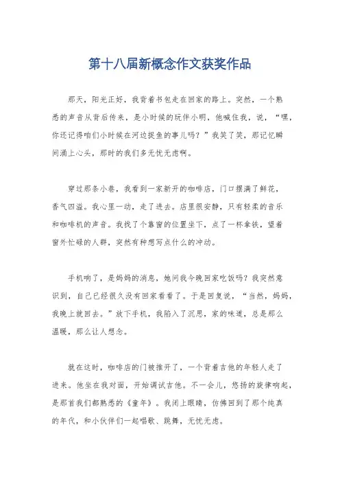 第十八届新概念作文获奖作品