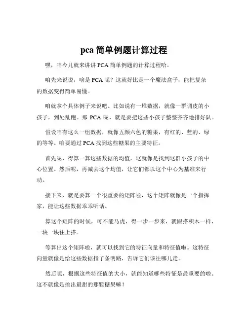 pca简单例题计算过程