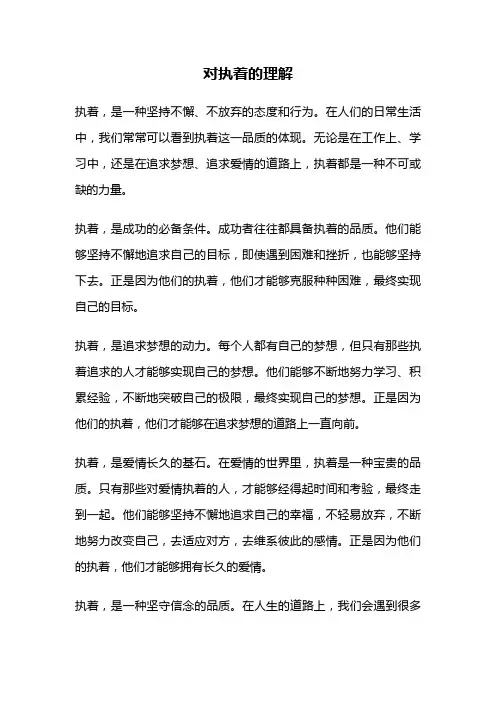 对执着的理解