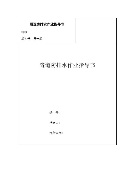 隧道防排水作业指导书