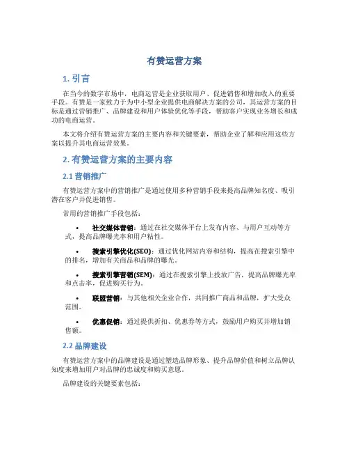 有赞运营方案
