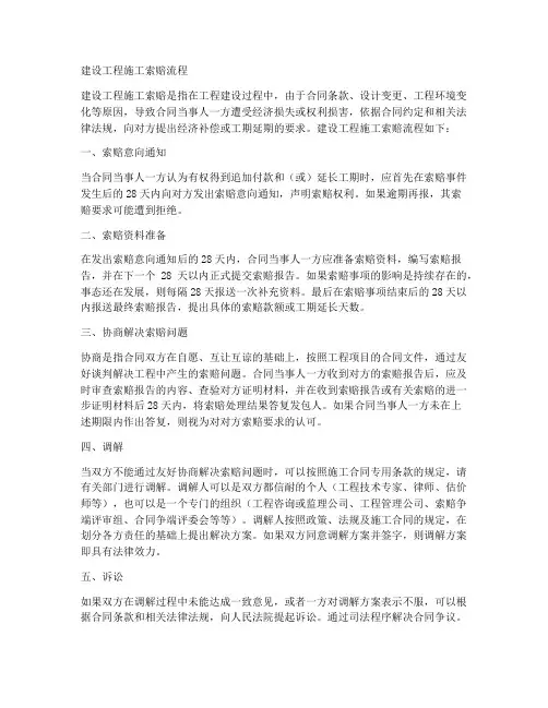 建设工程施工索赔流程