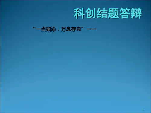 科技创新项目结题答辩ppt课件