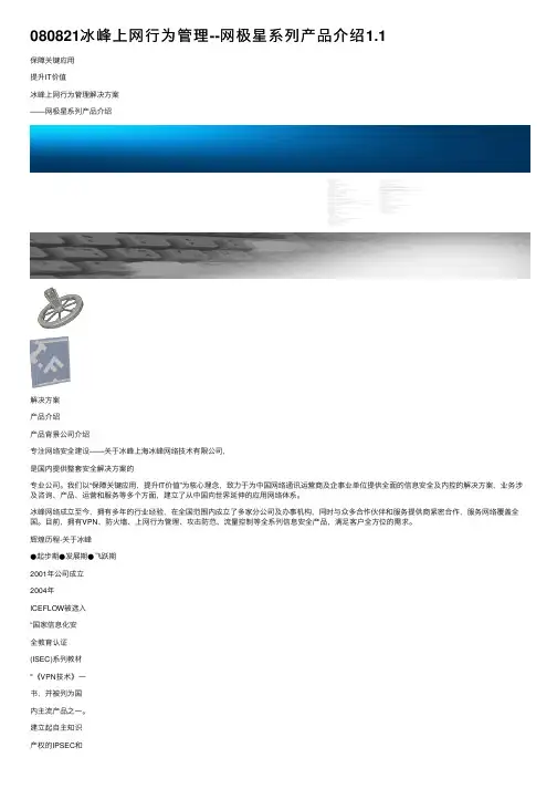 080821冰峰上网行为管理--网极星系列产品介绍1.1