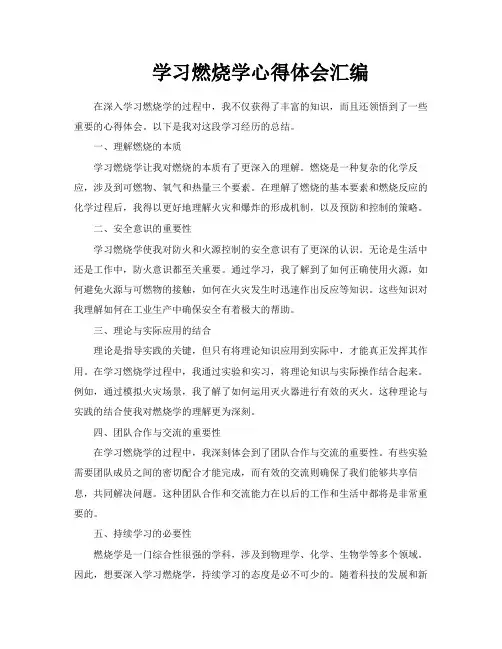 学习燃烧学心得体会汇编