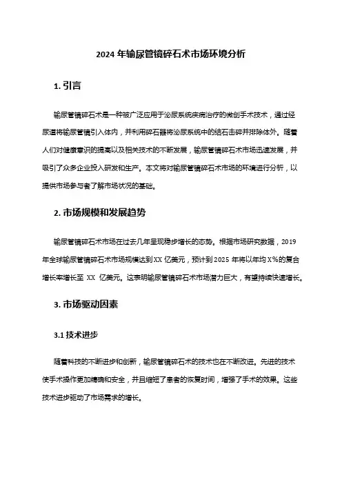 2024年输尿管镜碎石术市场环境分析