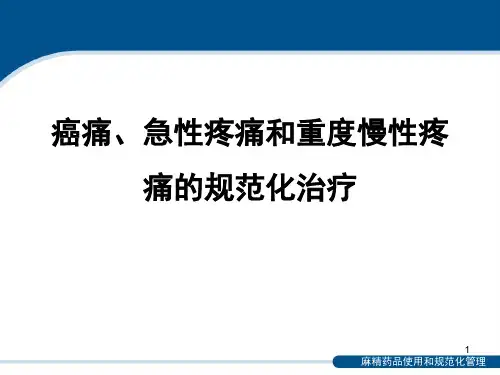 癌痛、急性疼痛和重度慢性疼痛的规范化治疗-PPT课件全篇