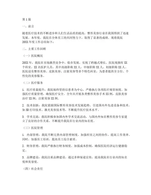 整形医院年终总结模板(3篇)