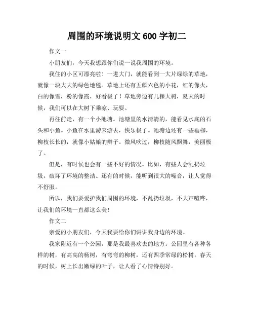 周围的环境说明文600字初二