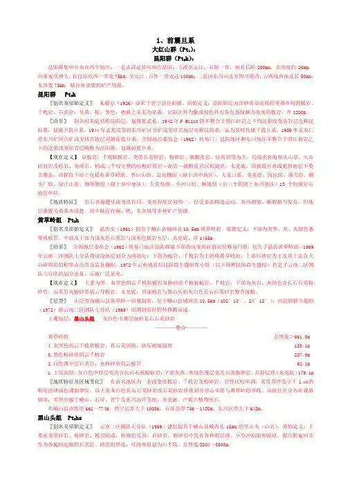 云南省岩石地层