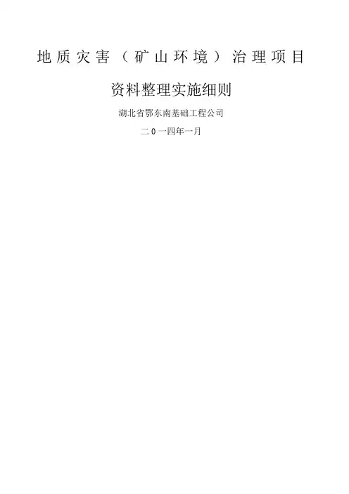 地质灾害资料实施细则