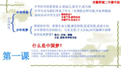道德与法治七年级(上册)知识梳理图框架图