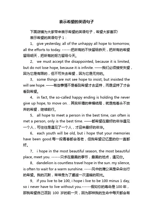 表示希望的英语句子