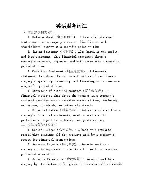 英语财务词汇