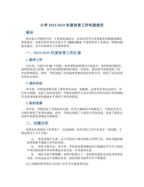 小学2023-2024年度体育工作年度报告