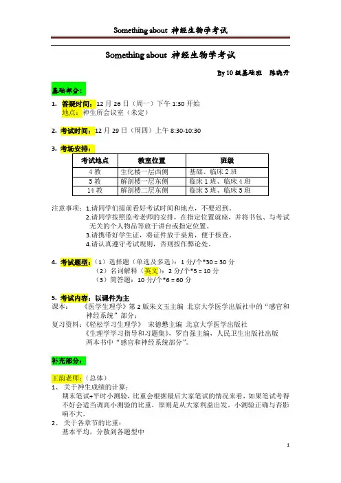 神经生物学 4、神经生物学