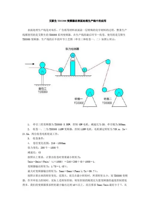 艾默生TD3300变频器在表面处理生产线中的应用