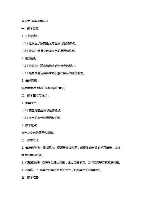 变色龙 教案教学设计