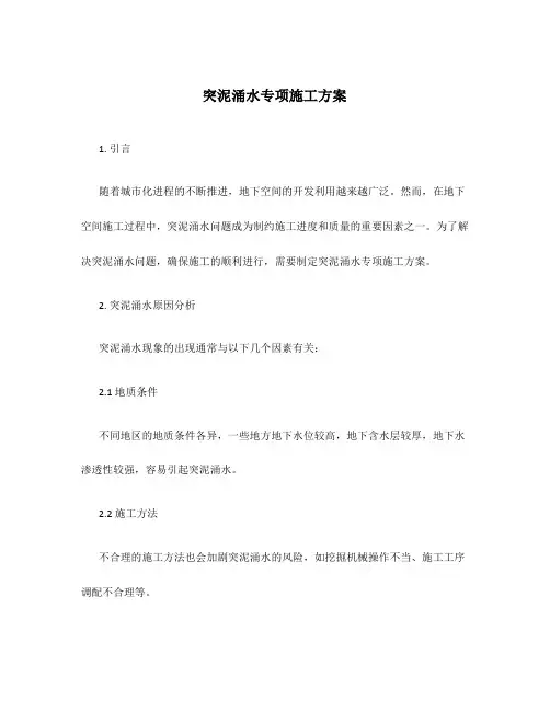 突泥涌水专项施工方案