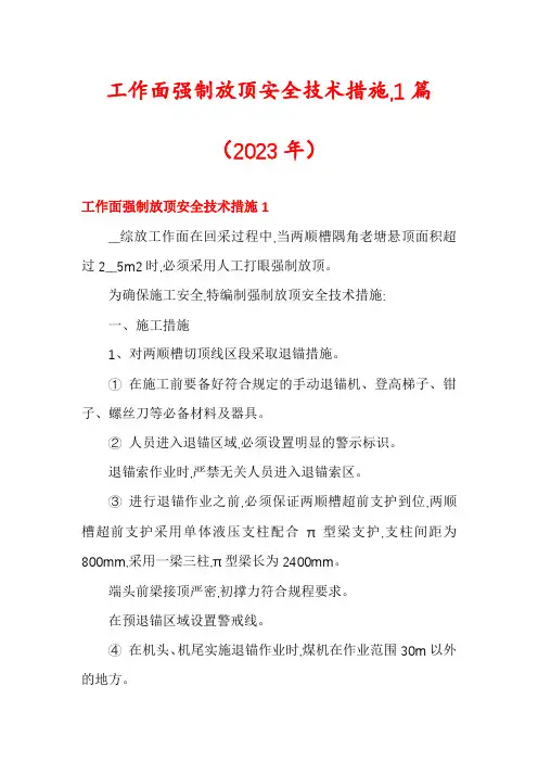 工作面强制放顶安全技术措施,1篇