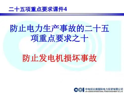 防止电力生产事故的二十五项重点要求之10：防止发电机损坏事故讲解