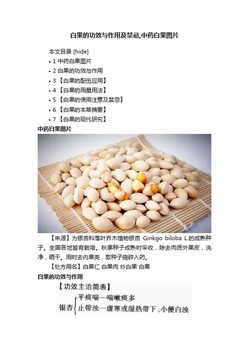 白果的功效与作用及禁忌,中药白果图片