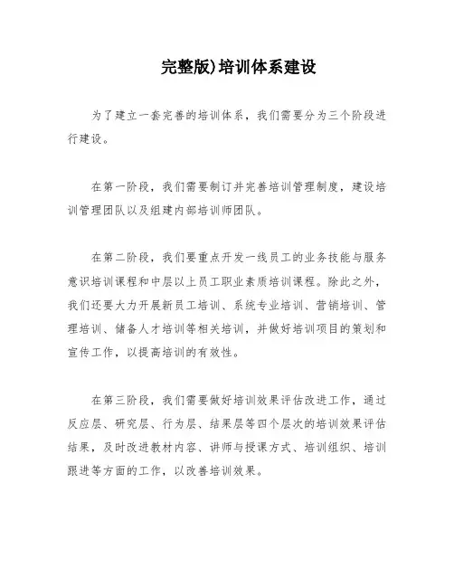 完整版)培训体系建设