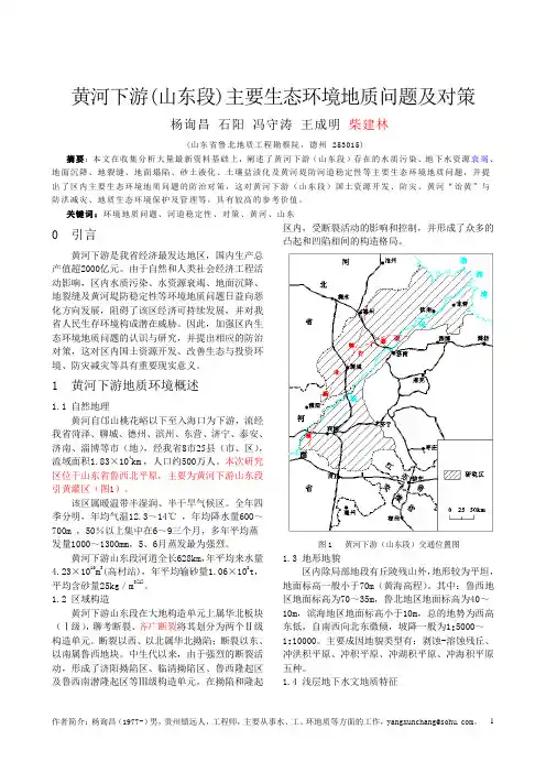 黄河下游(山东段)主要生态环境地质问题及对策