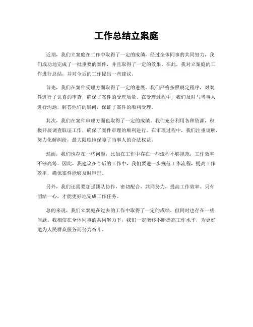 工作总结立案庭