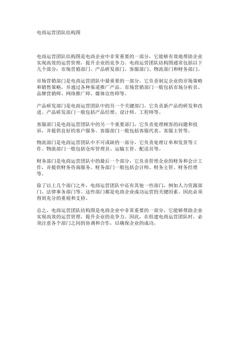 电商运营团队结构图