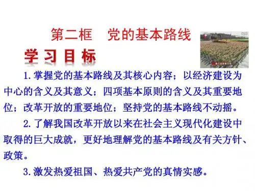 第二框  党的基本路线