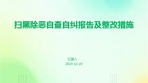 扫黑除恶自查自纠报告及整改措施
