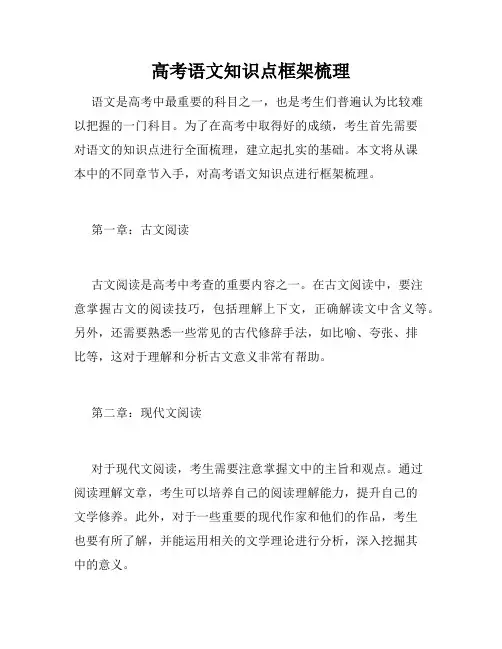 高考语文知识点框架梳理