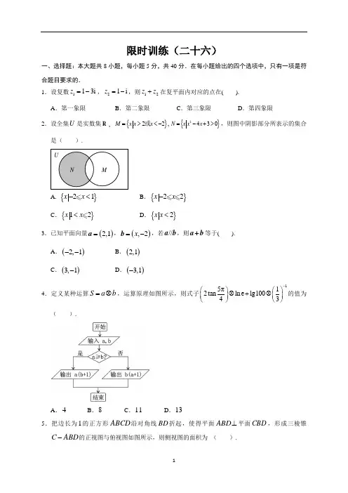 高中数学新课程精品限时训练(26)
