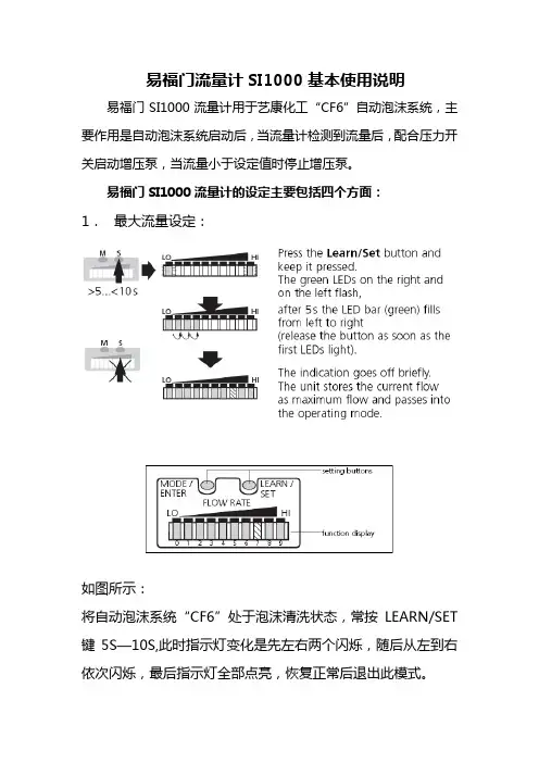 IFM流量开关S1000基本使用说明