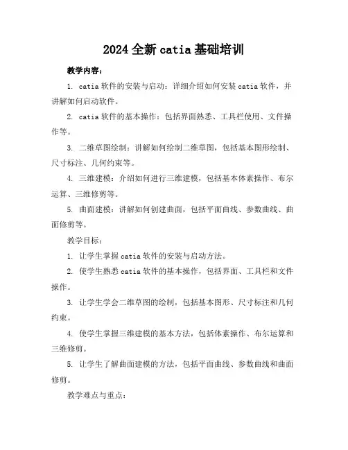 2024全新catia基础培训