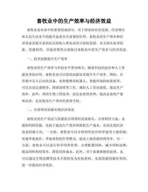 畜牧业中的生产效率与经济效益