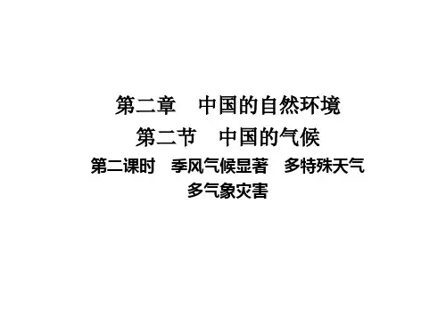 第二章 第二节 第二课时 季风气候显著 多特殊天气 多气象灾害 习题课件-湘教版初中地理八年级上册