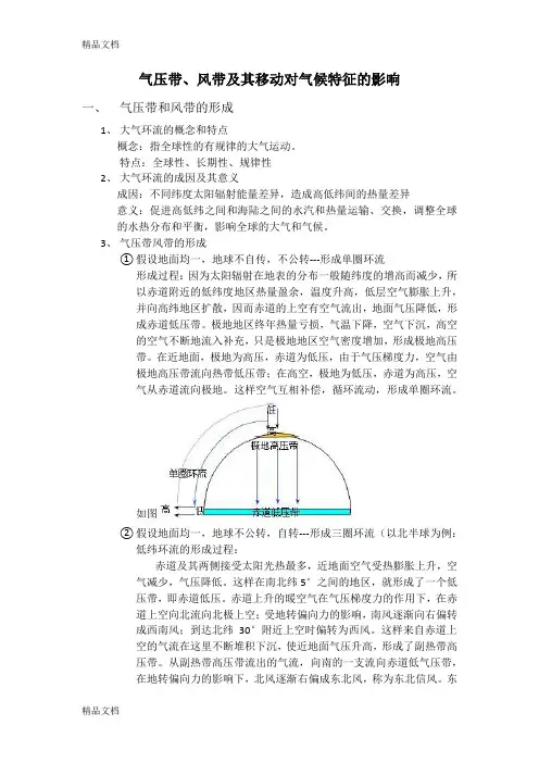 最新气压带风带的知识点详解