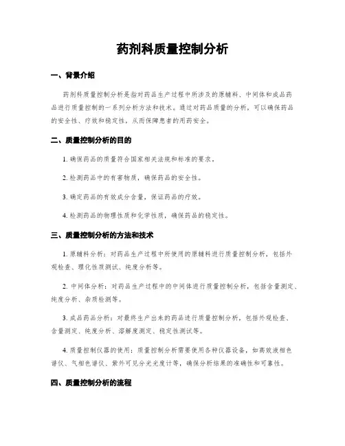 药剂科质量控制分析
