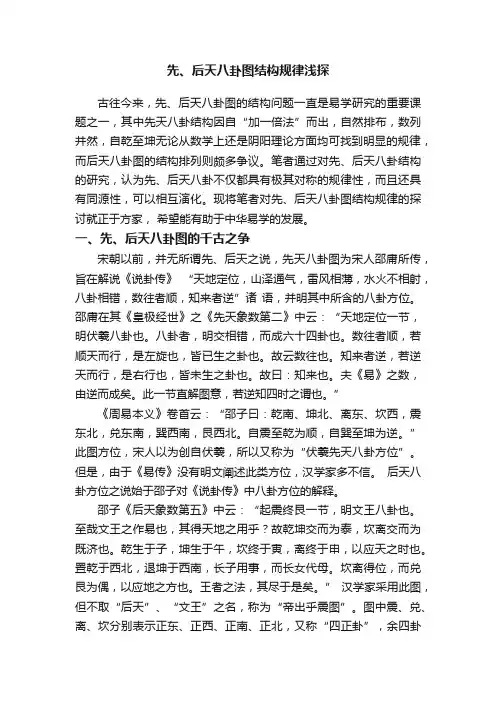 先、后天八卦图结构规律浅探