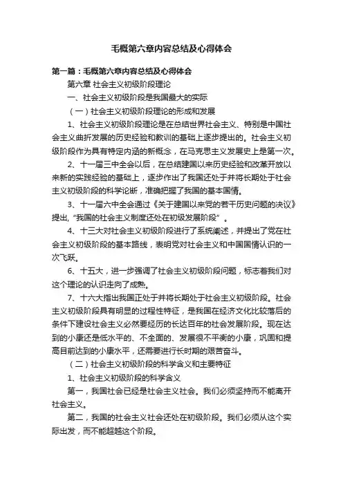 毛概第六章内容总结及心得体会