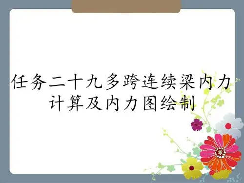 任务二十九多跨连续梁内力计算及内力图绘制