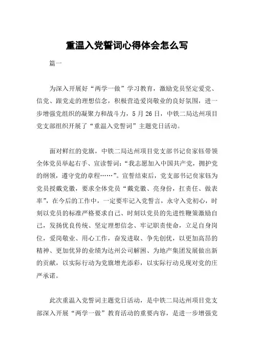 重温入党誓词心得体会怎么写