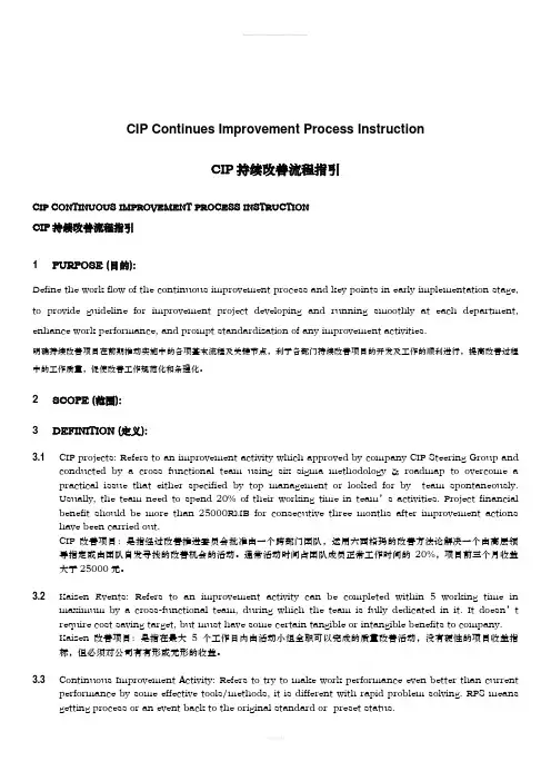 CIP持续改善流程指引