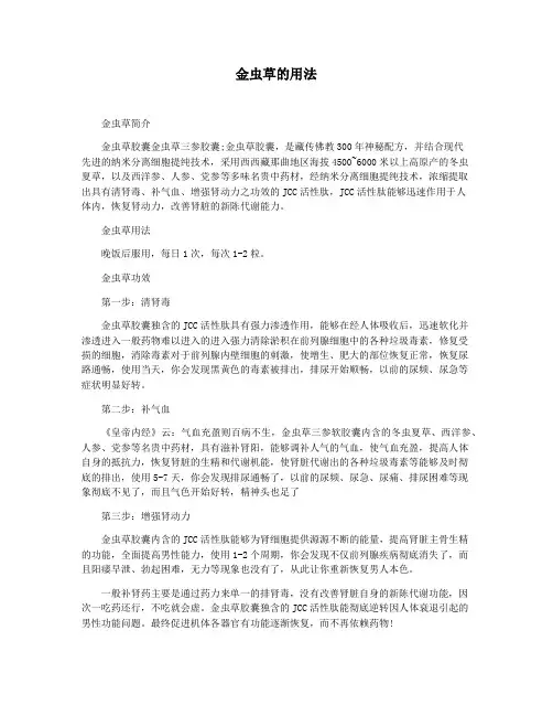 金虫草的用法