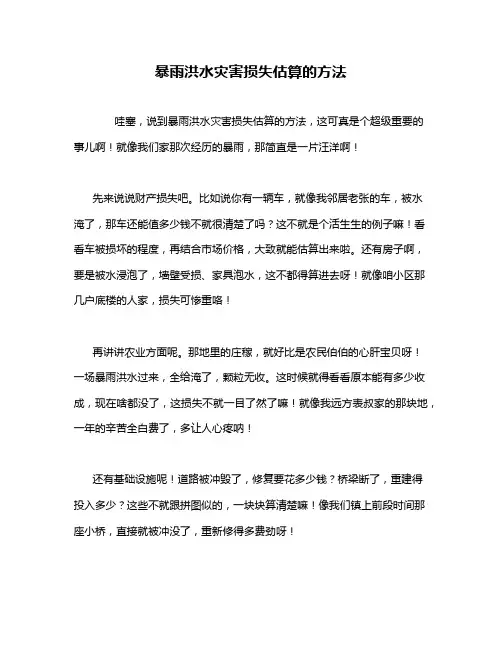 暴雨洪水灾害损失估算的方法