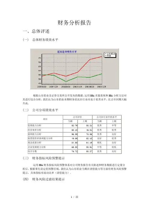 财务报表分析模版doc